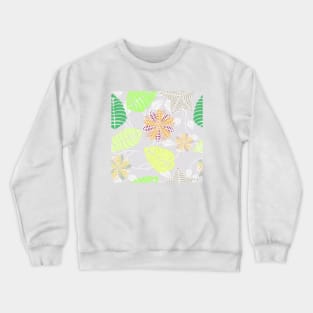 Tropical Floral Pattern Crewneck Sweatshirt